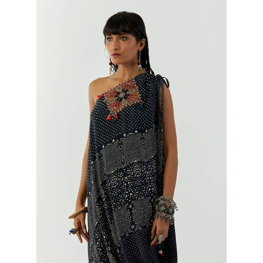 Aseem Kapoor Blue Rasa One Shoulder Dress