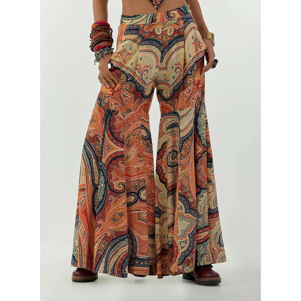 Aseem Kapoor Multi-Colour Adah Corset Blouse With Sharara (Set of 2)