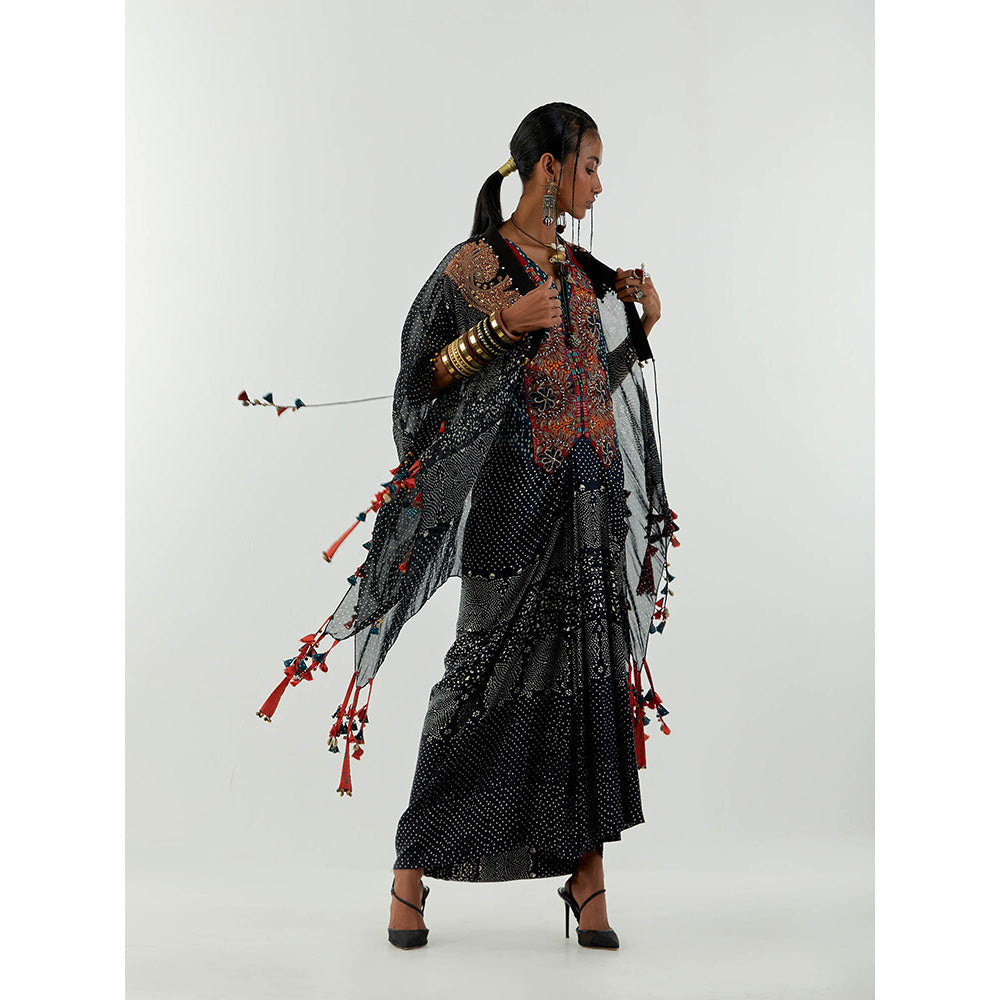 Aseem Kapoor Black Veni Jacket With Blouse And Skirt (Set of 3)