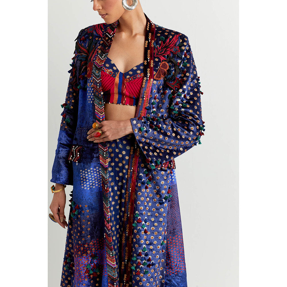 Aseem Kapoor Blue Dariya Long Jacket