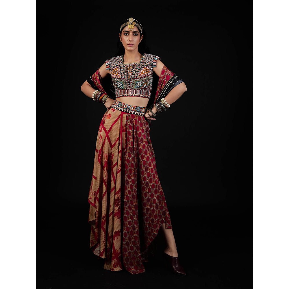 Aseem Kapoor Multi-Colour Kamya Blouse With Skirt (Set of 2)