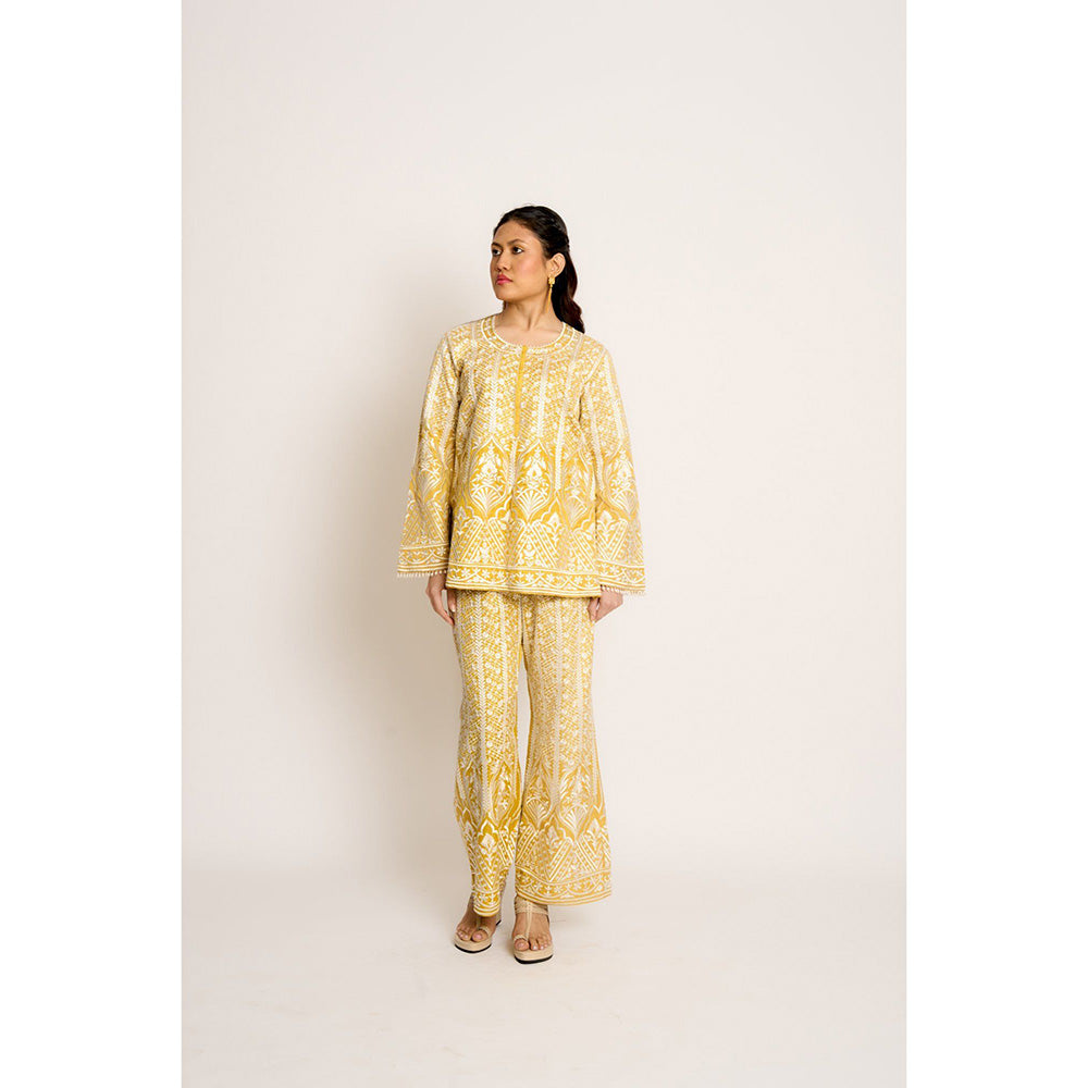 ASHTAR Daffodil Yellow Aisha Co-ord (Set of 2)
