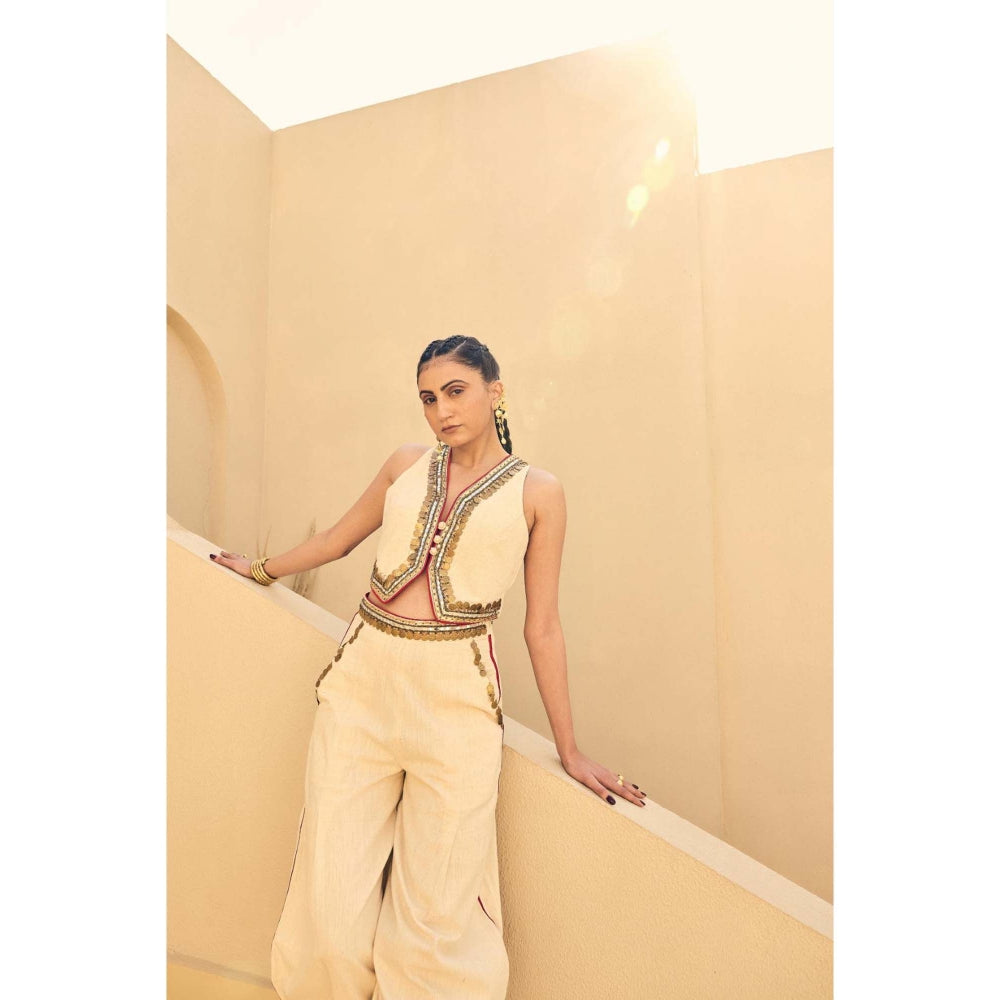 ASHNA VASWANI Cream Devi Khadi Co-Ord Set