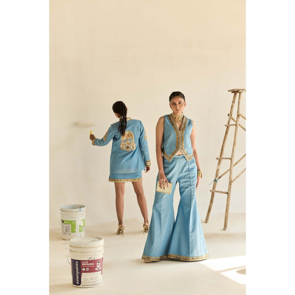 ASHNA VASWANI Blue Co-Ord Set
