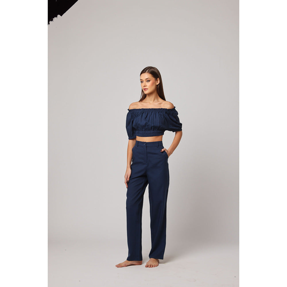 ASHITA FERNANDES Women Off-Shoulder Solid Co-Ord (Set of 2)