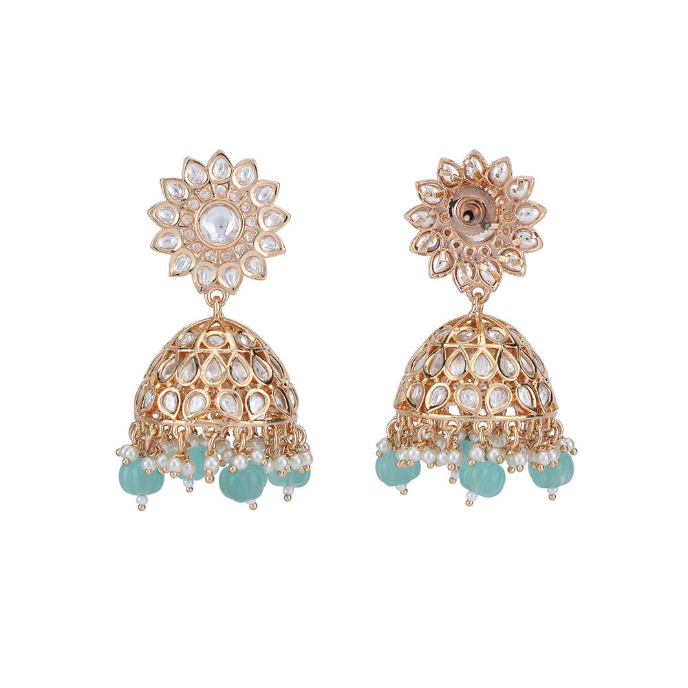 Auraa Trends 22KT Gold Plated Kundan Classic Necklace Set