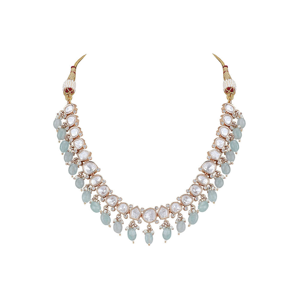 Auraa Trends 22KT Gold Plated Kundan Classic Necklace Set