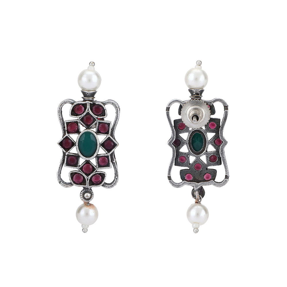 Auraa Trends Elegant Oxidised Multi-Color Pearls Choker Set For women