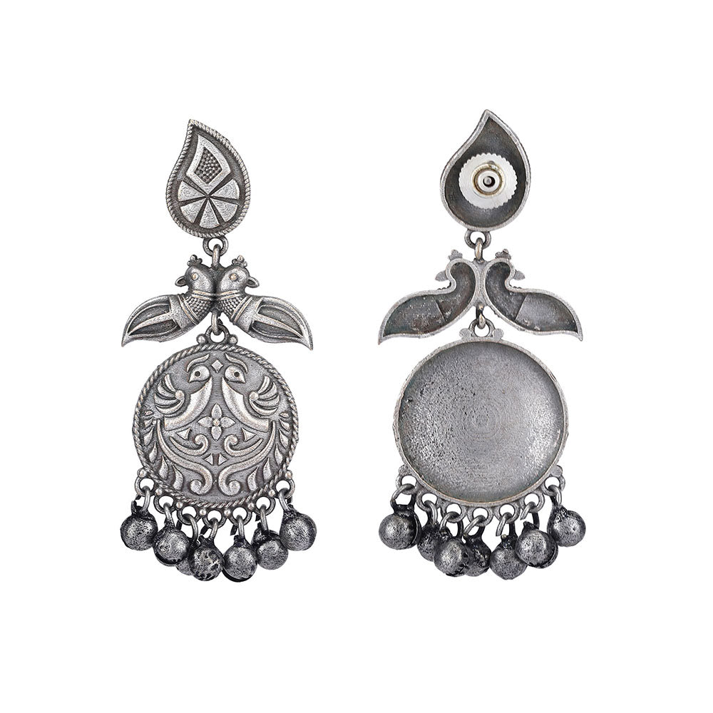Auraa Trends Classic Oxidised Silver Earrings For women