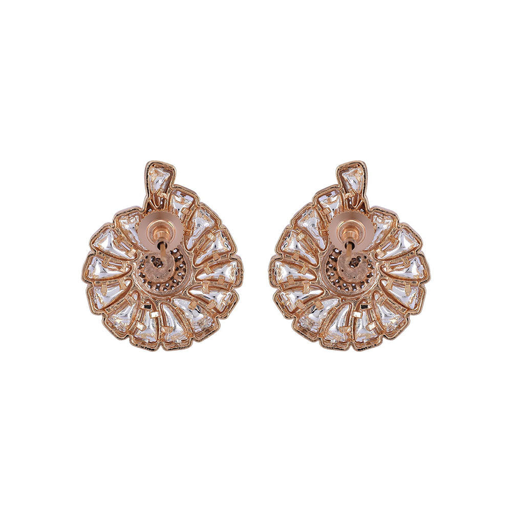 Auraa Trends 22KT Gold Plated Elegant Kundan White Studs Earrings Set for women