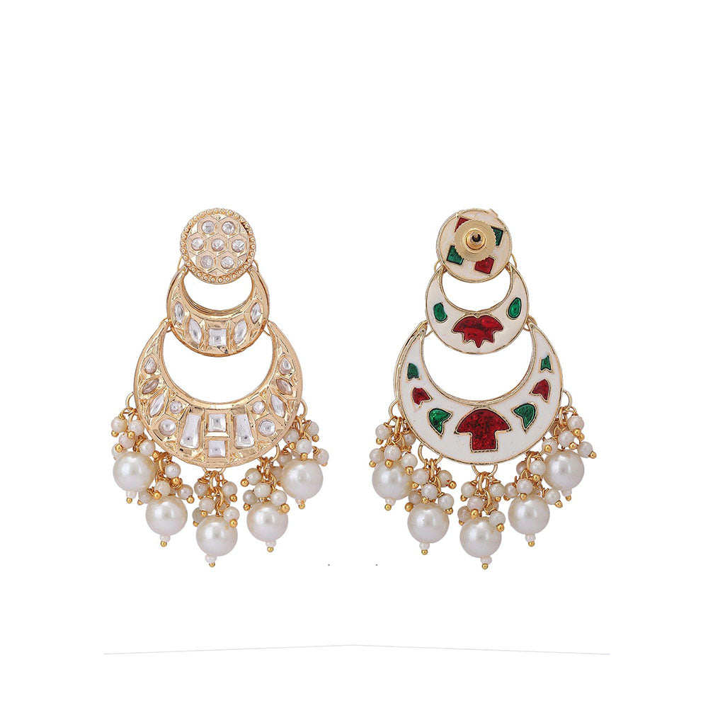 Auraa Trends 22K Gold-Plated White Kundan Jewellery Sets