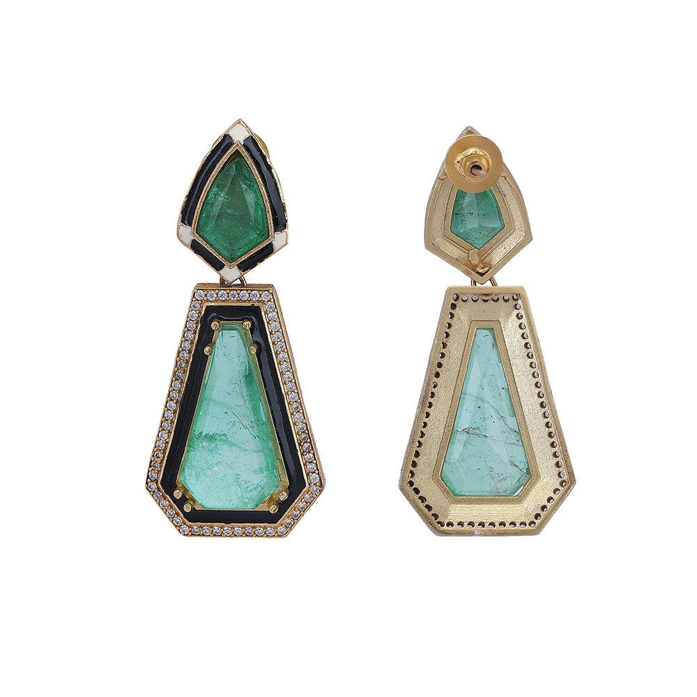 Auraa Trends Gold Plated Kundan Drop Earrings