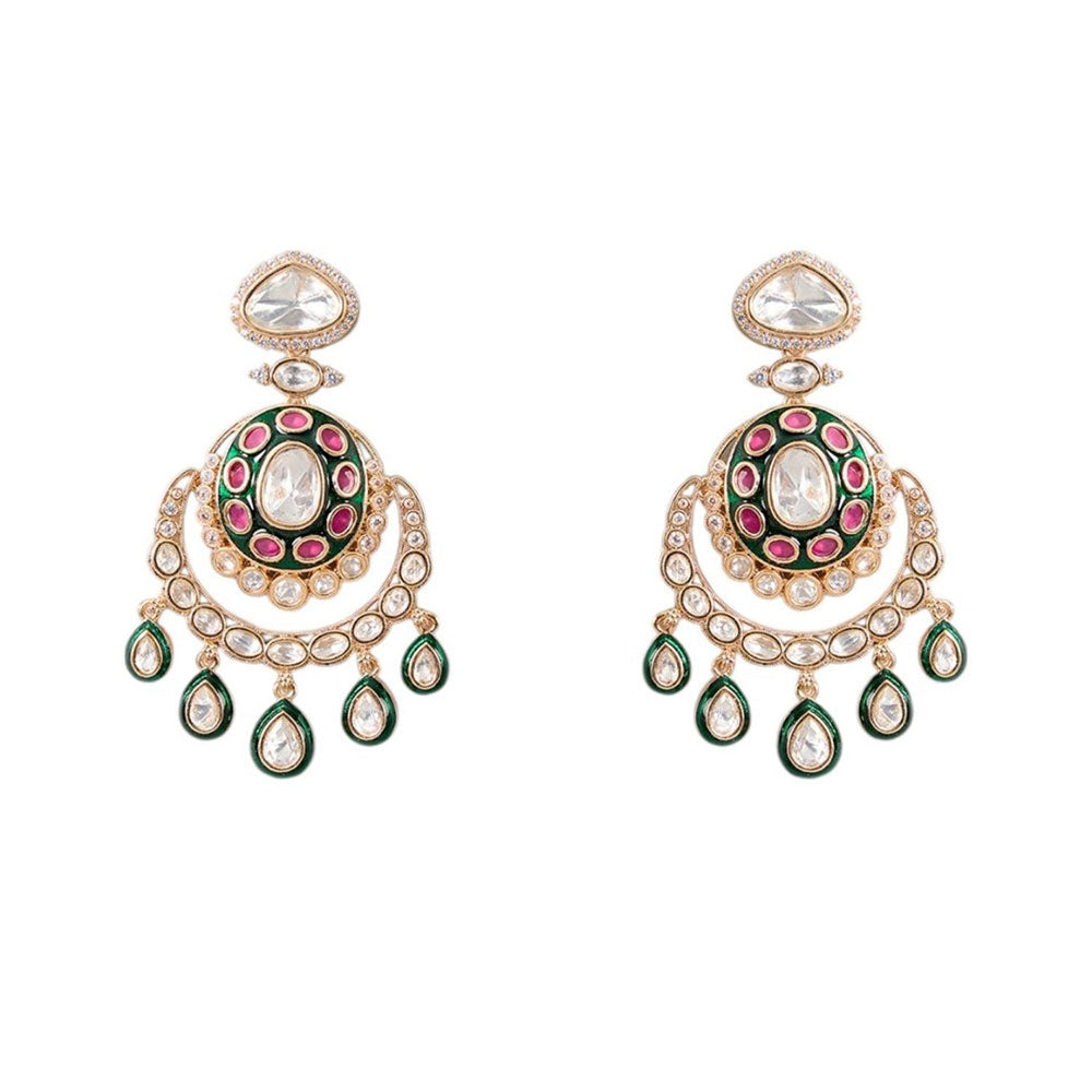 Auraa Trends Studded With Kundan Stones Necklace With Earrings Jewellery Set For Wedding Party