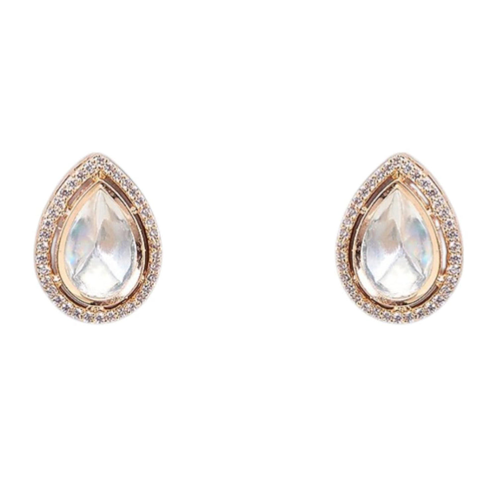 Auraa Trends Green Beaded Kundan Necklace Set