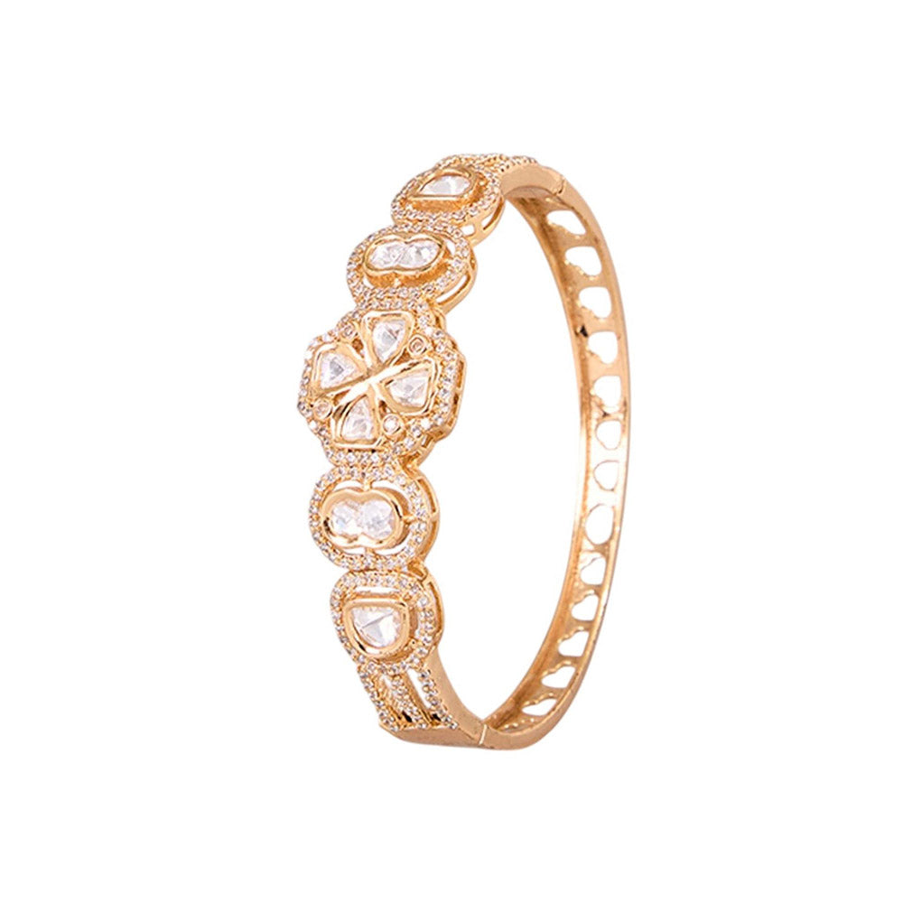 Auraa Trends Designer Gold-Plated Diamond-Cut Detailing Bracelet