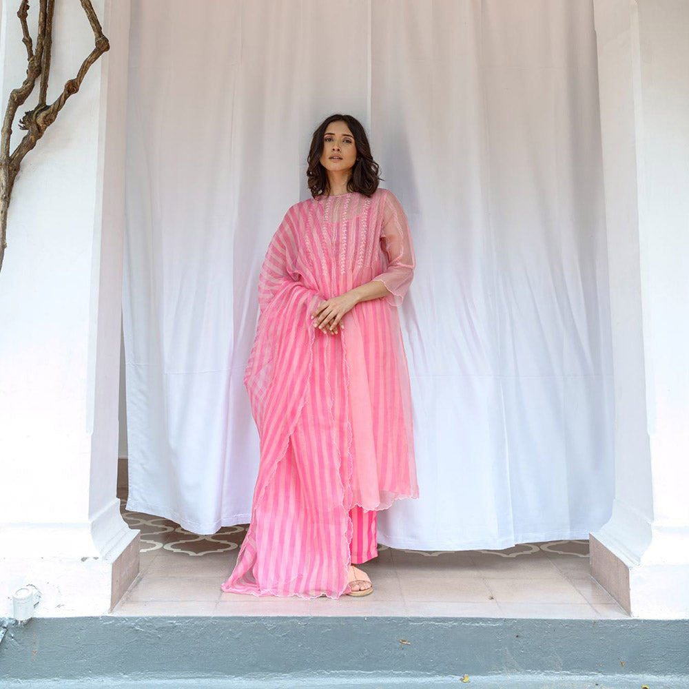 AYAKA Pink Striper Dupatta