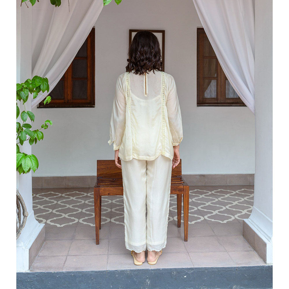 AYAKA Carly Light Yellow Pull On Trousers