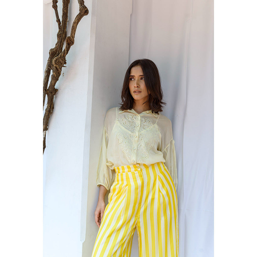 AYAKA Jo Yellow Striper Palazzo