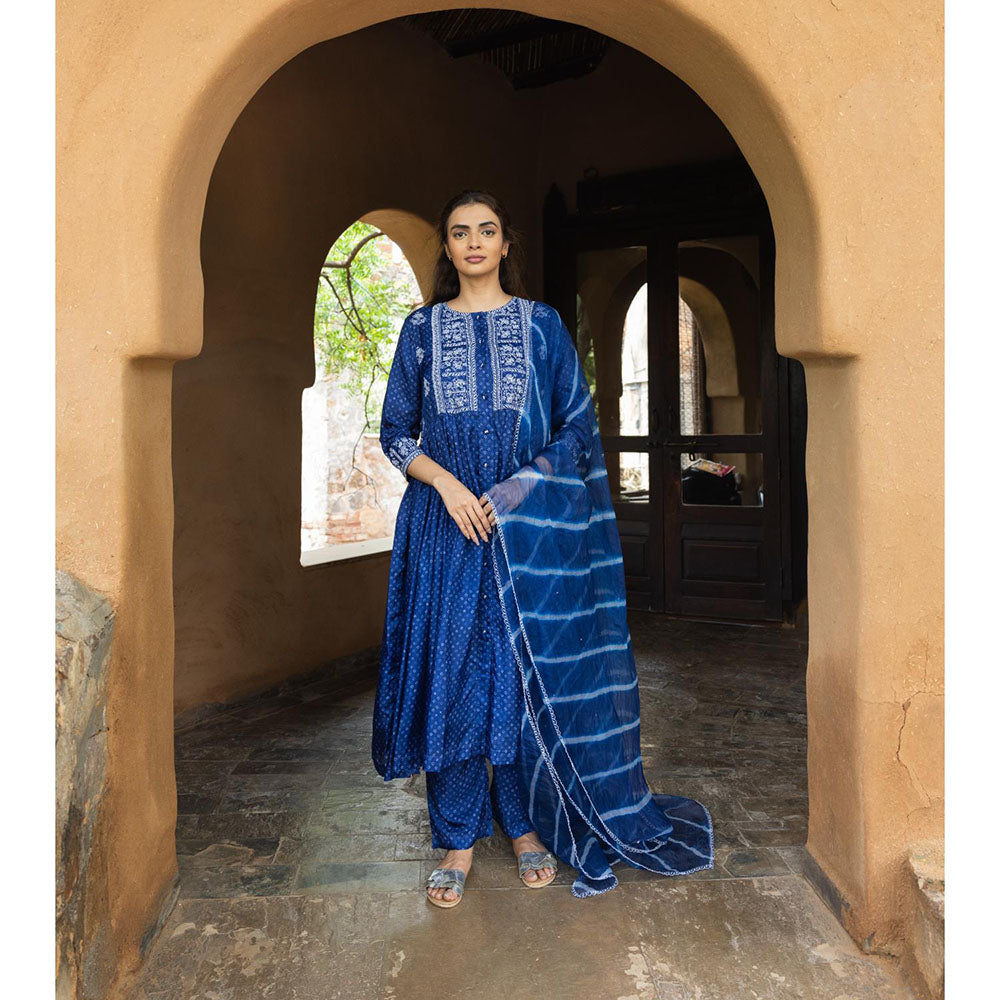 AYAKA Scalloped Leheriya Dupatta