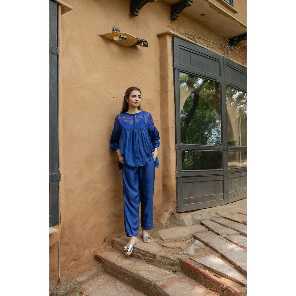 AYAKA Polly Blue Hand Embordered Top (Set of 2)