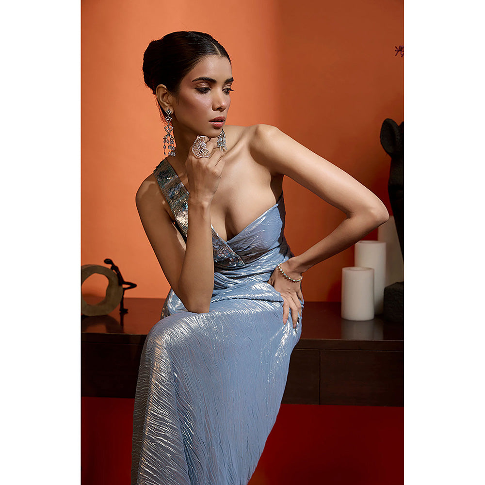 BABITA M Gilded Powder Blue Dress