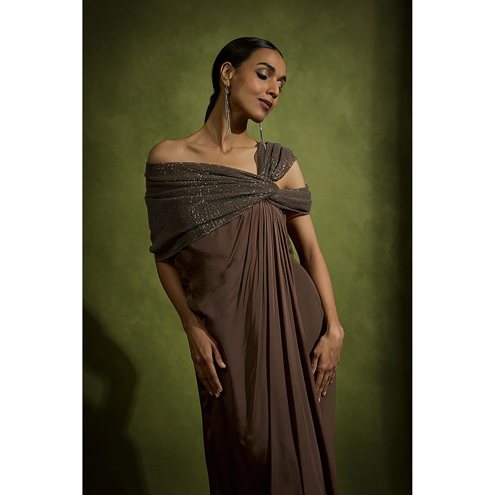 BABITA M Brown Soft Drape Dress