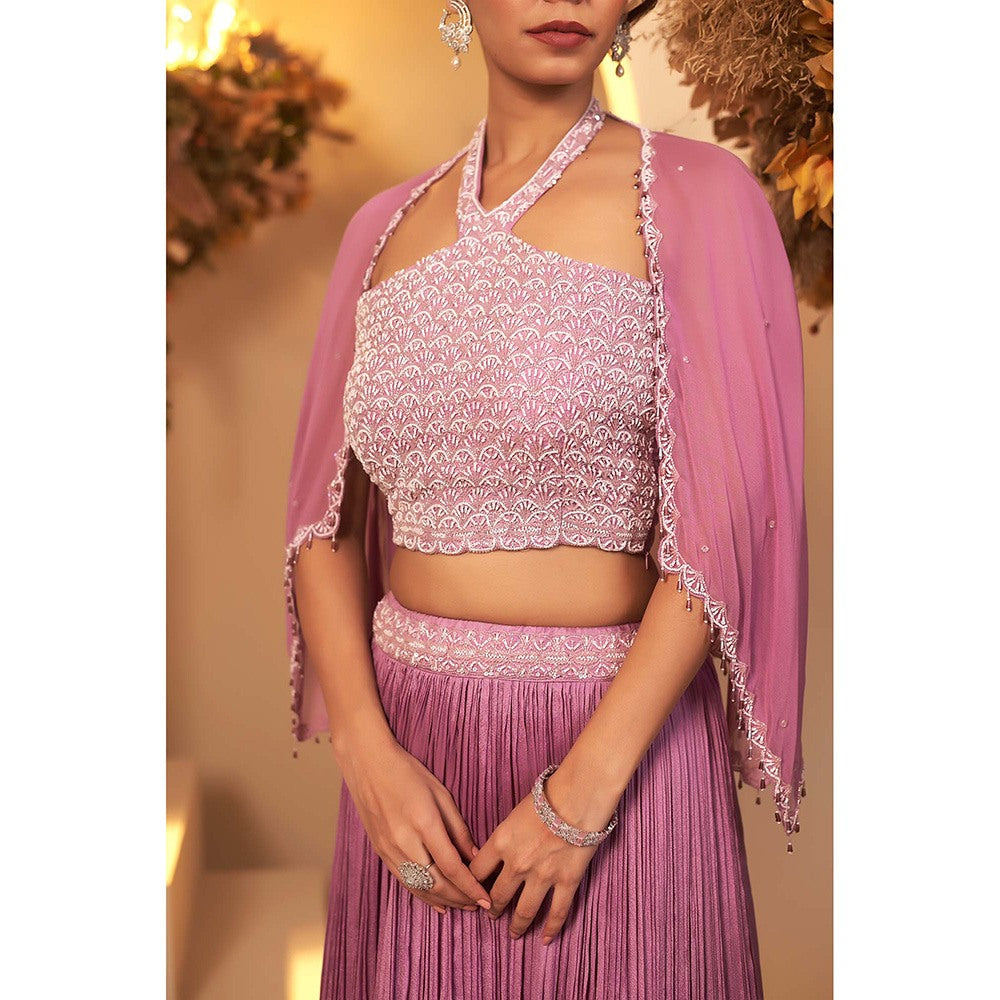 Baidehi Lavender Lehanga with Blouse and Jacket (Set of 3)