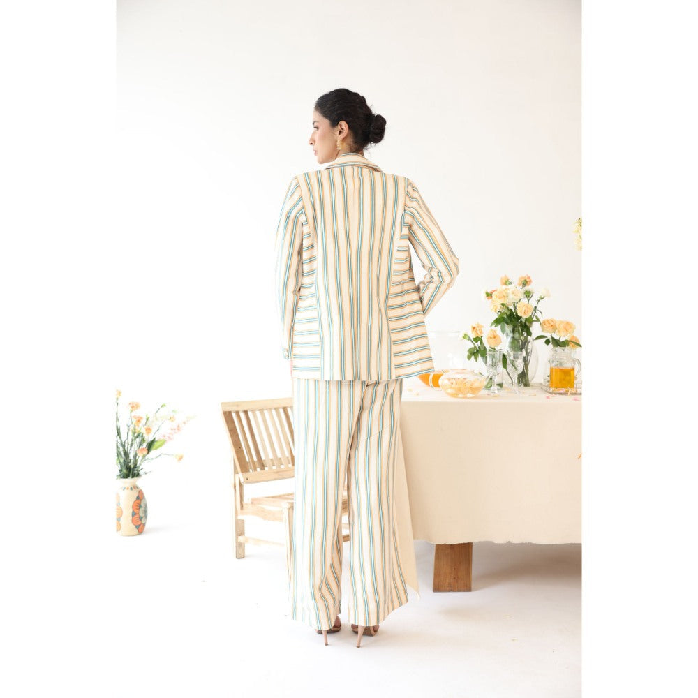 Baise Gaba Off White Stripe Print Halo Pants