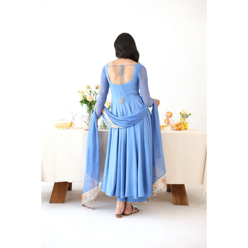 Baise Gaba Blue Solid Lagoon Pants