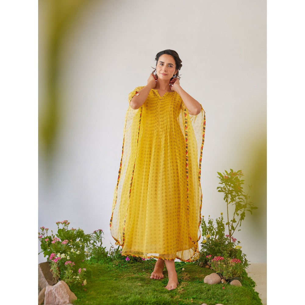 Baise Gaba Yellow Printed Lara Kaftan