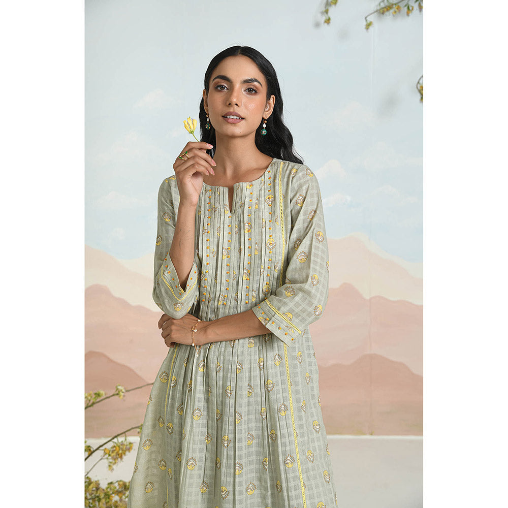 Baise Gaba Solvia Green Kurta with Pant and Dupatta