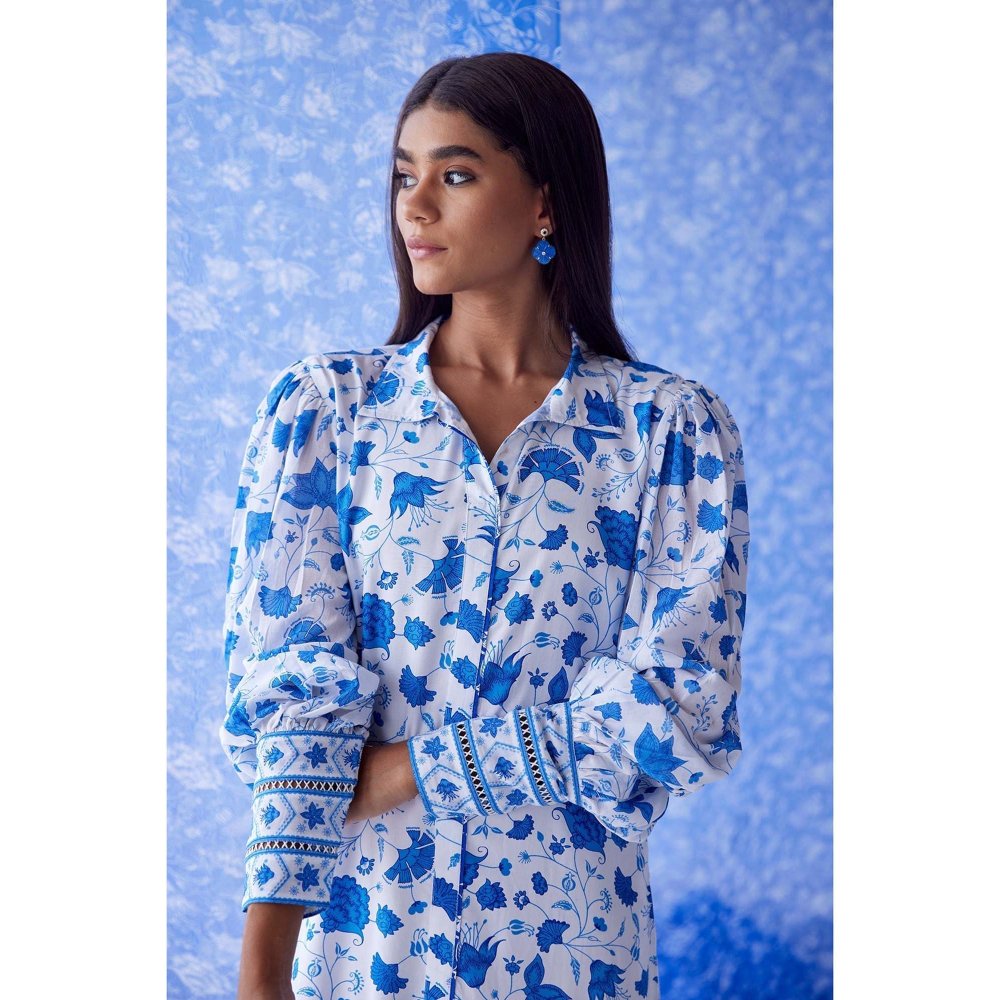 Baise Gaba Arazi White Shirt Midi Dress