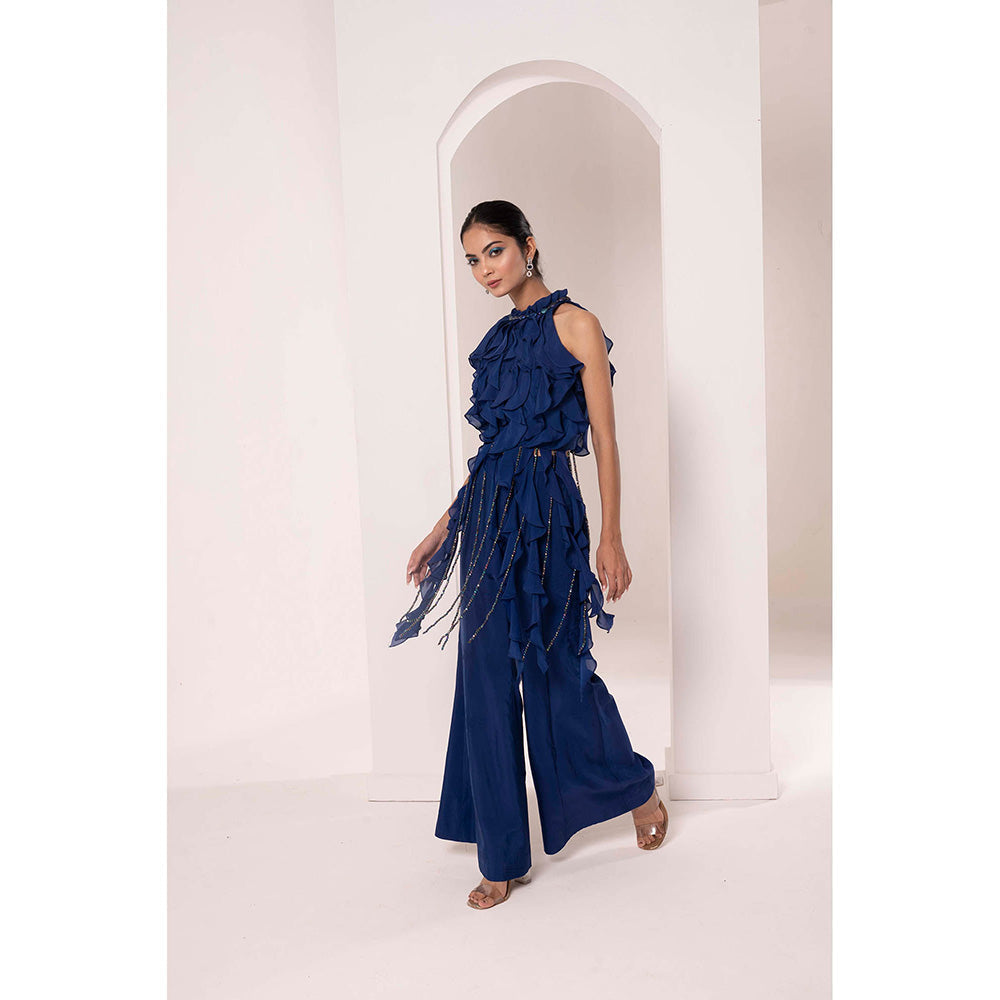 Bani Khurana Ruffle Top with Belly Bottom Palazzo (Set of 2)