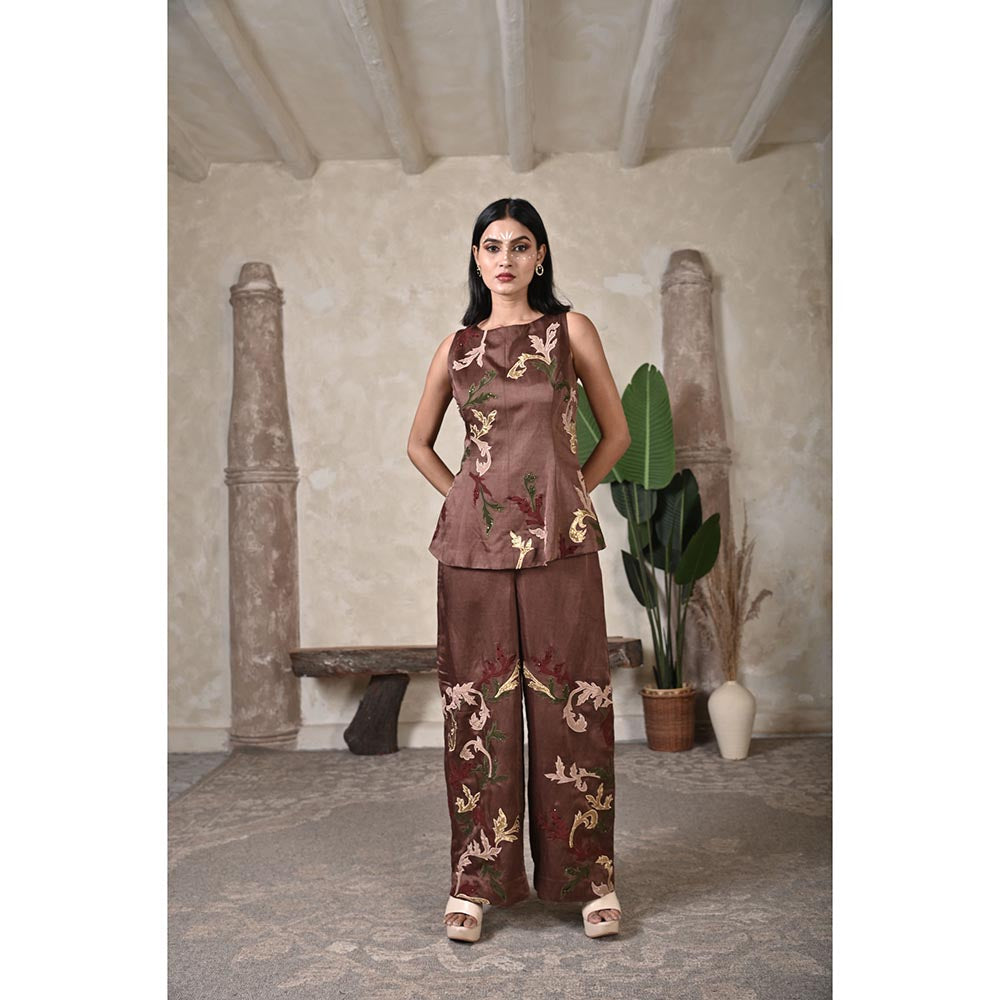 Bani Khurana Brown Embroidered Co-Ord Set
