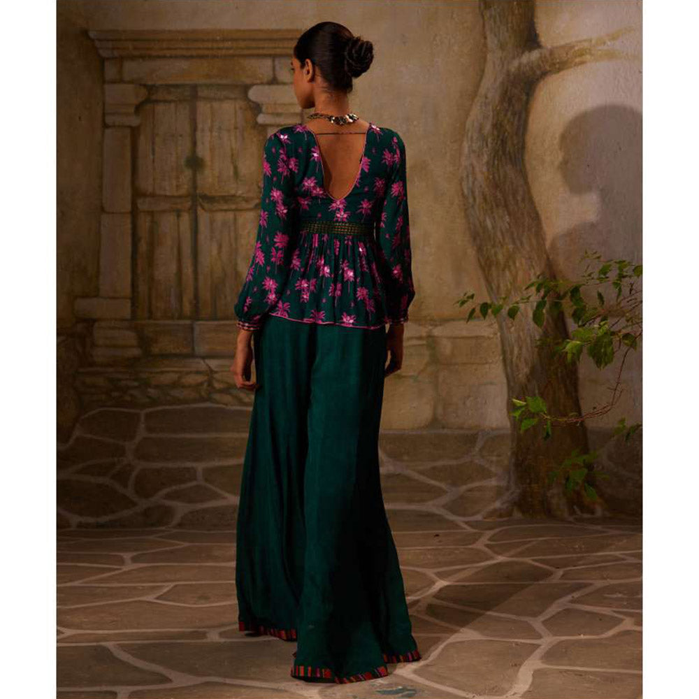 Basil Leaf Green Palazzo with Kurti (Set of 2)