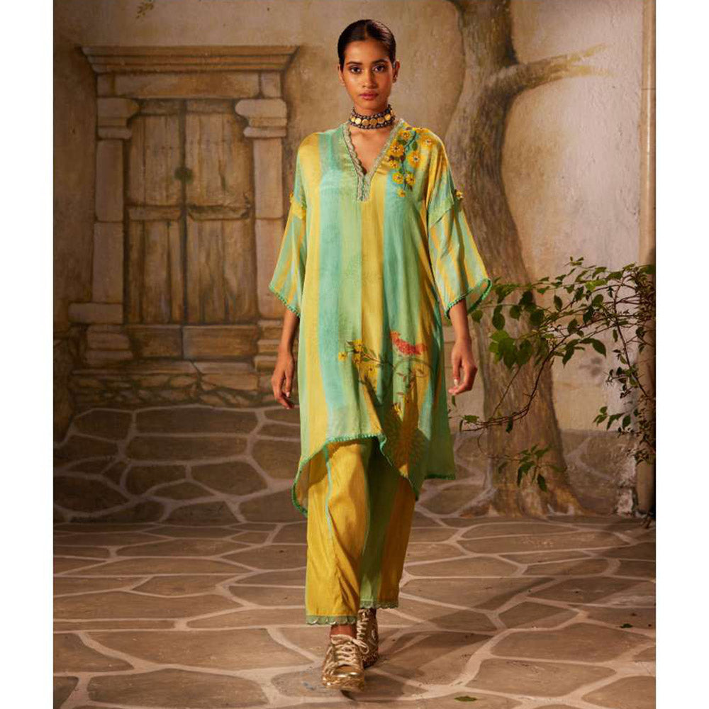 Basil Leaf Multi-Color Kurta with Pant and Inner (Set of 3)