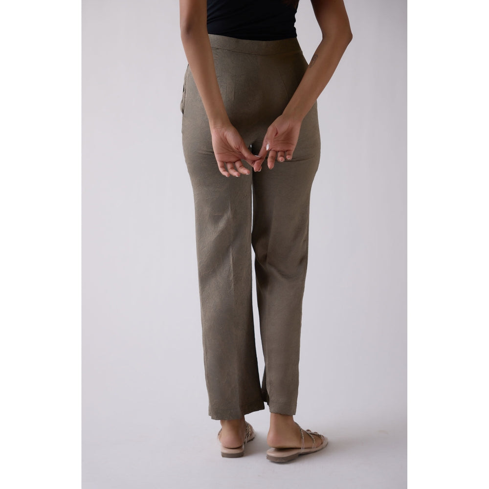 Basanti Kapde aur Koffee Grey Straight Fit Pant