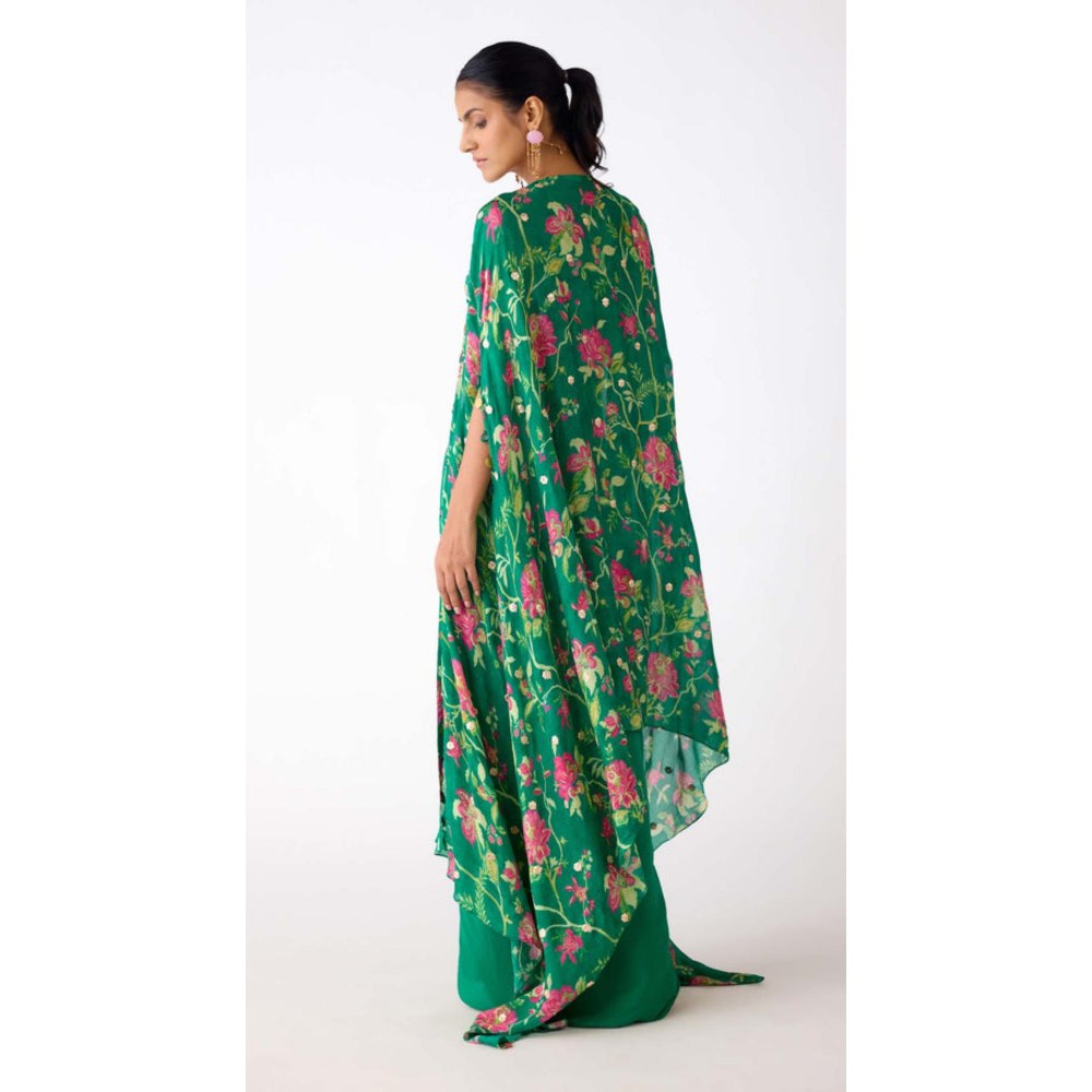Basanti Kapde aur Koffee The Enchanted Eden Cape With Bustier And Skirt