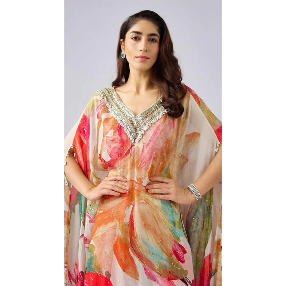 Basanti Kapde aur Koffee Multi Kaftan Sharara With Cape