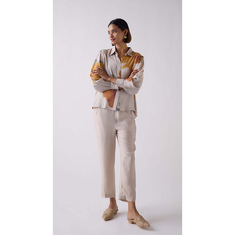 Basanti Kapde aur Koffee Women Grey Straight-Fit Trouser