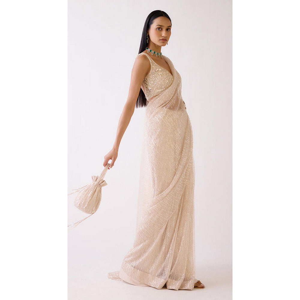 Basanti Kapde aur Koffee The Stardust Pre-Draped Saree with Stitched Blouse