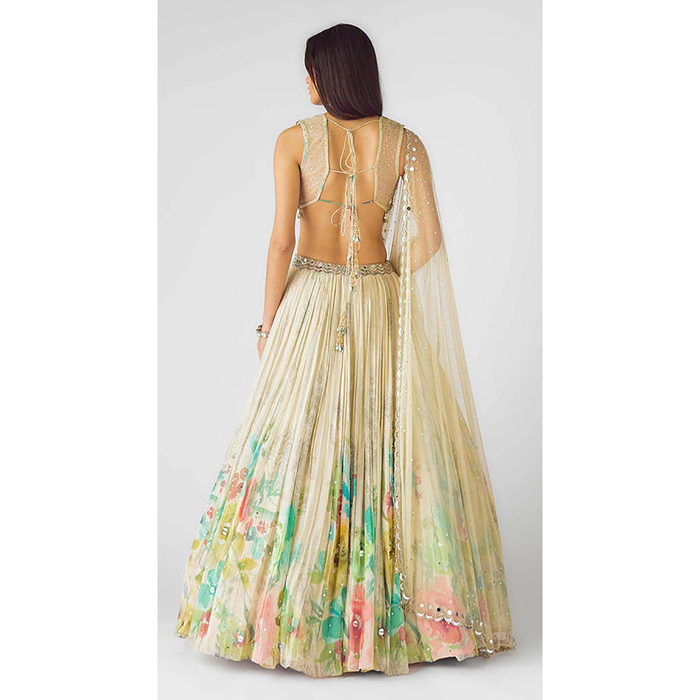 Basanti Kapde aur Koffee The Coral Wilderness Lehenga with Blouse and Dupatta