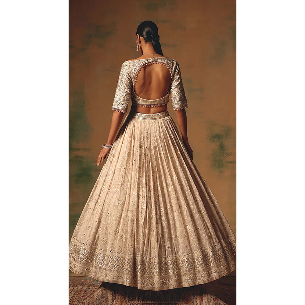 Basanti Kapde aur Koffee The Dream In Ivory Dust Lehenga with Blouse and Dupatta