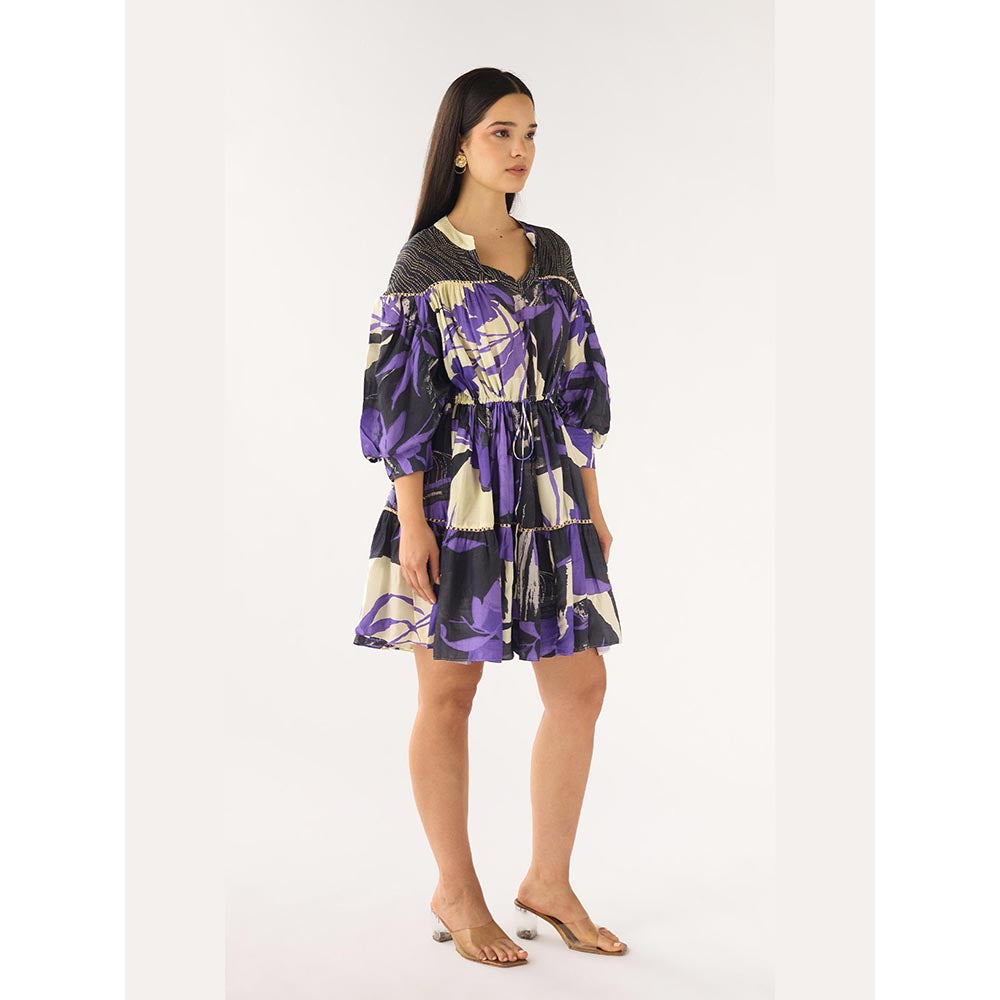 Basanti Kapde aur Koffee Purple Muslin Whimsy Dress