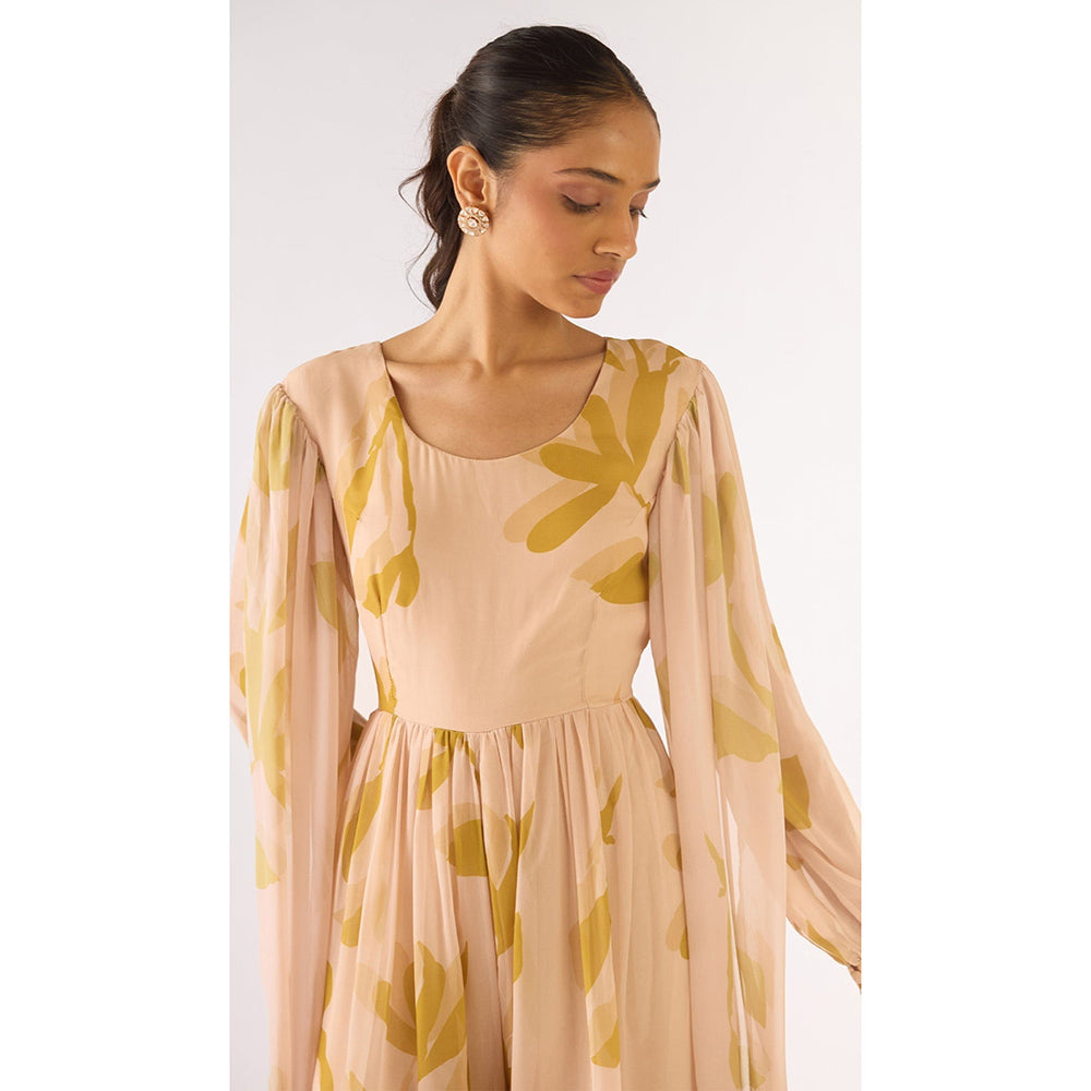 Basanti Kapde aur Koffee Beige Georgette Jumpsuit