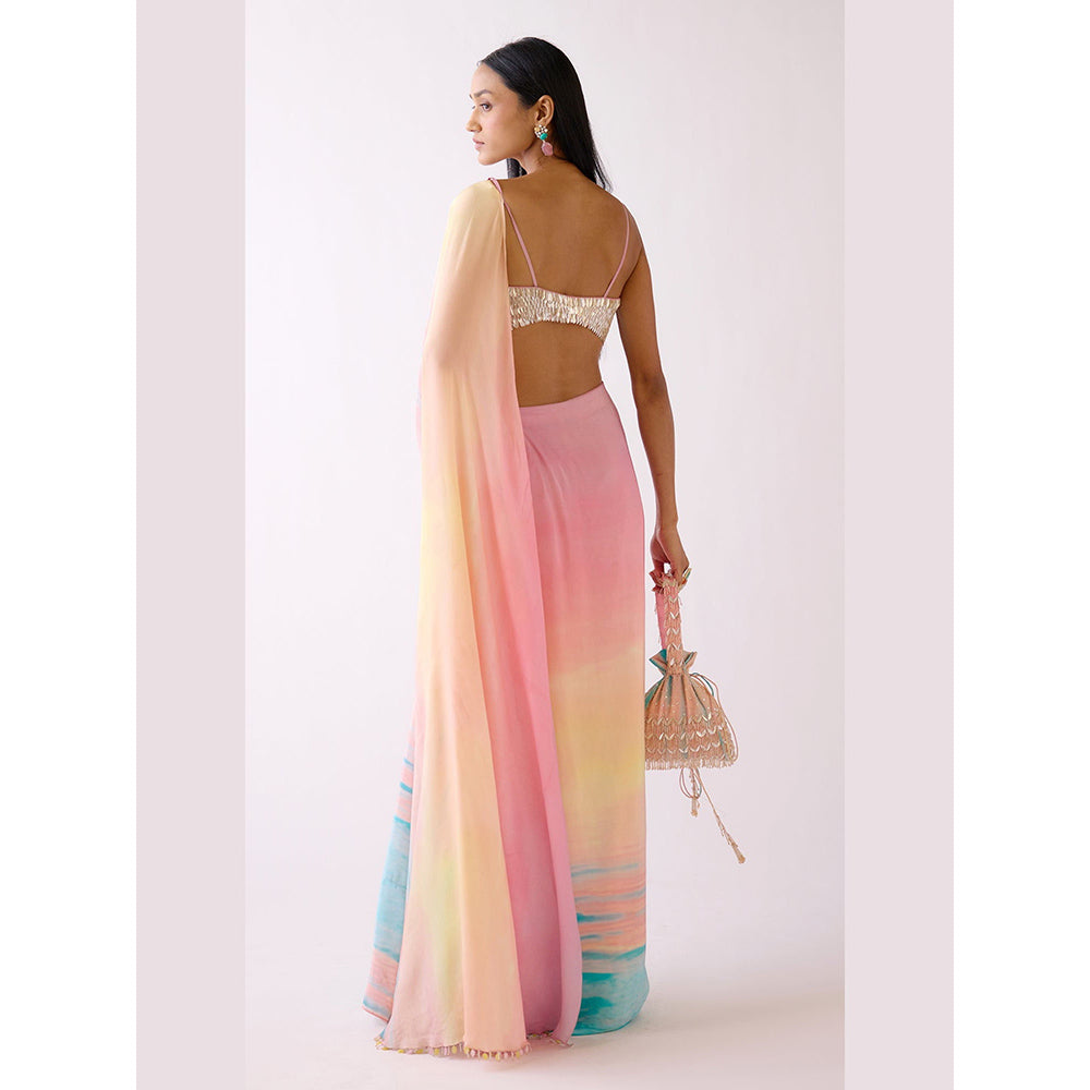 Basanti Kapde aur Koffee The Sandscape Draped Saree with Stitched Blouse