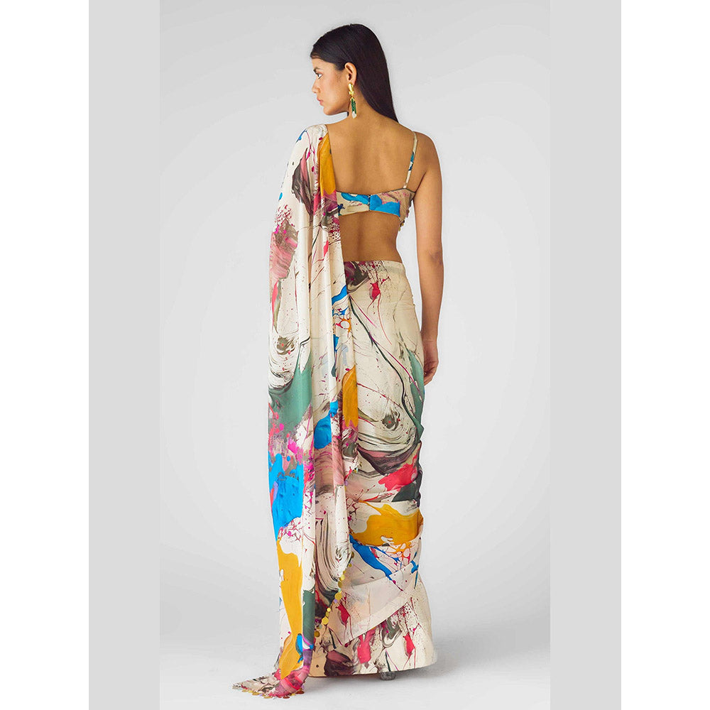 Basanti Kapde aur Koffee The Artsy Odyssey Draped Saree with Stitched Blouse
