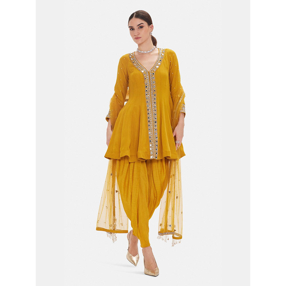 Basanti Kapde aur Koffee The Marigold Honey Kurta with Dhoti and Dupatta