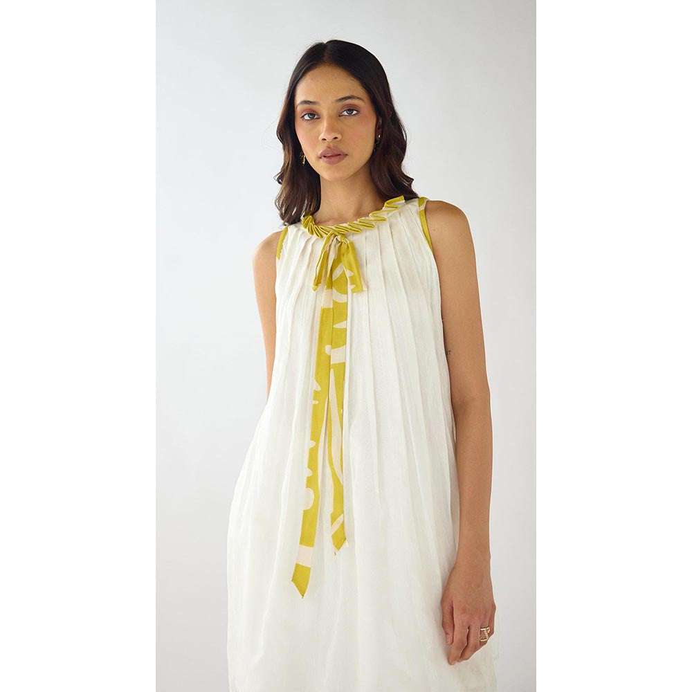 Basanti Kapde aur Koffee Ivory Drift Organza A Line Dress