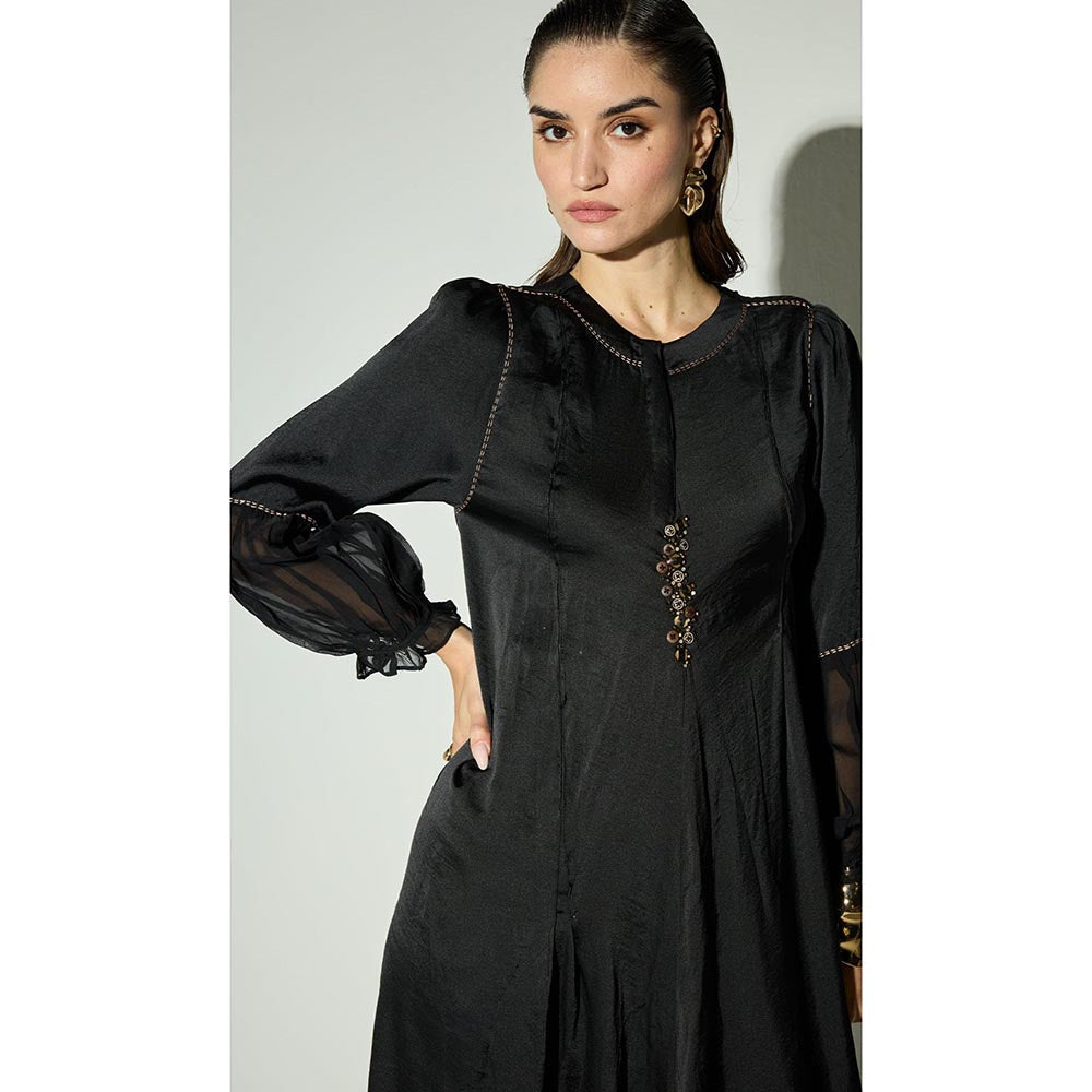 Basanti Kapde aur Koffee The Deep Eclipse Satin A Line Dress